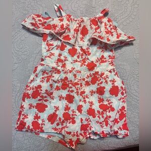 Janie and Jack Red Floral Kids Romper